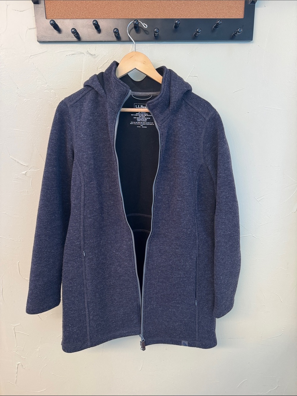 L.L. Bean womens Hooded Jacket in Dark Navy Heather